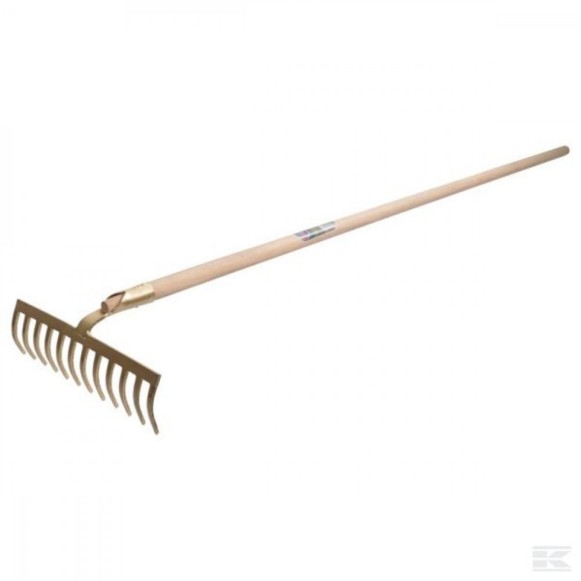 Hark 14 tands gebogen met steel 170 cm