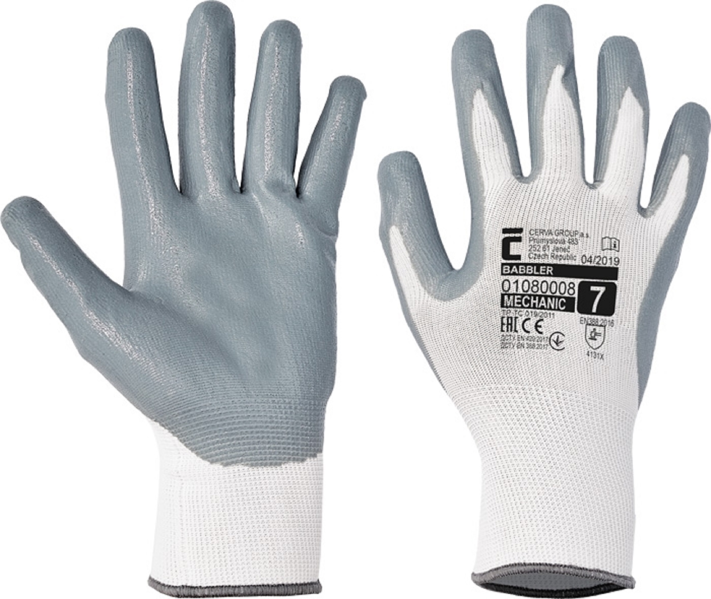 Handschoen Babbler  nylon/nitril 9/L